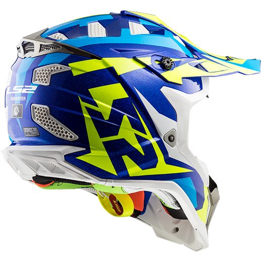 LS2 HELMETS LS2 MX470 SUBVERTER NIMBLE WHITE BLUE H-V YELLOW