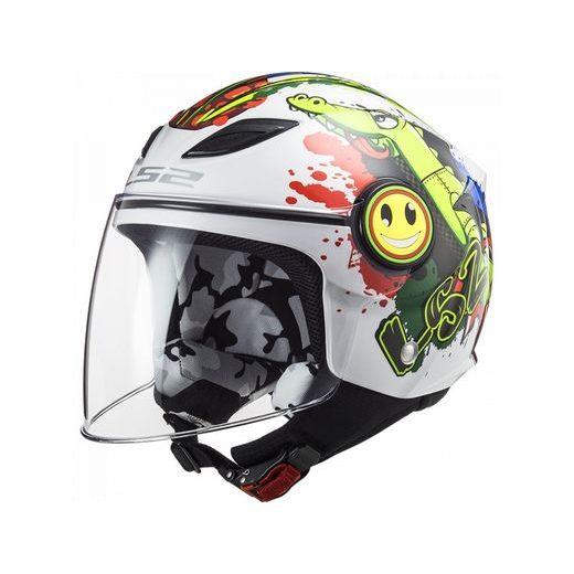 LS2 HELMETS LS2 OF602 FUNNY CROCO GLOSS WHITE