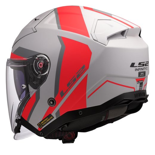 LS2 HELMETS LS2 OF603 INFINITY II FOCUS GREY RED-06