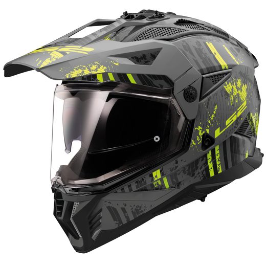 LS2 HELMETS LS2 MX702 PIONEER II CRAZY M.BLACK H-V YELL.-06