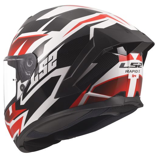 LS2 HELMETS LS2 FF820 RAPID III XTREM WHITE BLACK RED