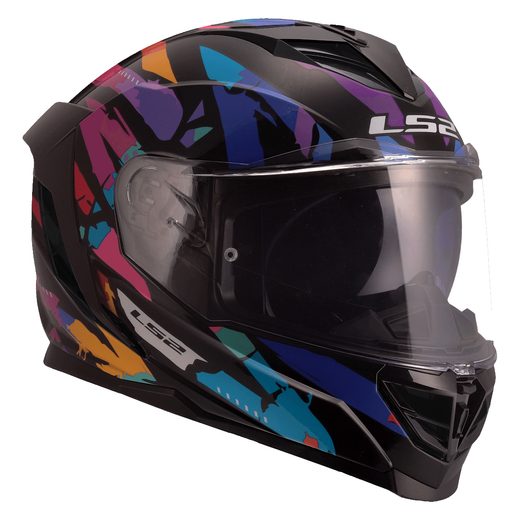 LS2 HELMETS LS2 FF818 STORM III KAOS BLACK PURPLE BLUE