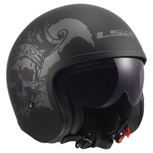LS2 HELMETS LS2 OF599 SPITFIRE II WILLY BLACK GREY-06