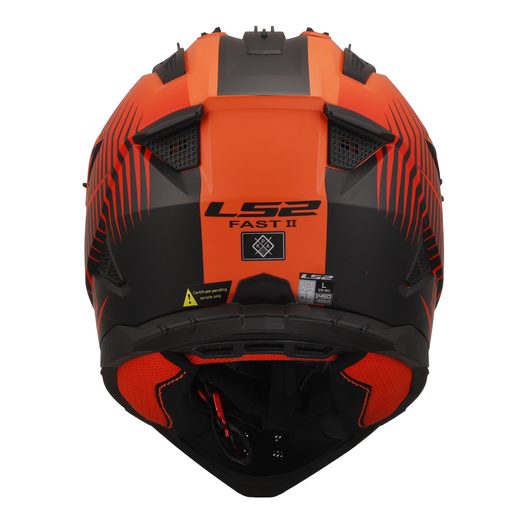 LS2 HELMETS LS2 MX708 FAST II DUCK M.H-V ORANGE RED-06