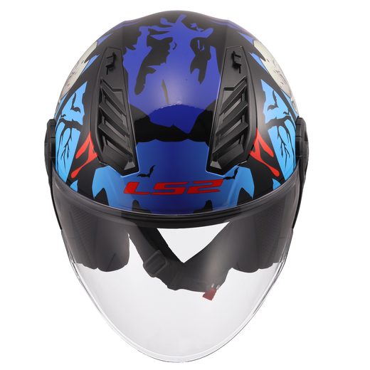 LS2 HELMETS LS2 OF616 AIRFLOW II ZOMBIE II BLACK RED BLUE-06