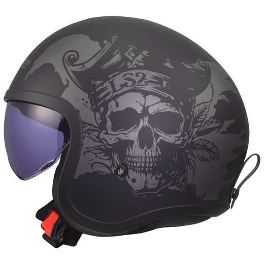 LS2 HELMETS LS2 OF599 SPITFIRE II WILLY BLACK GREY-06