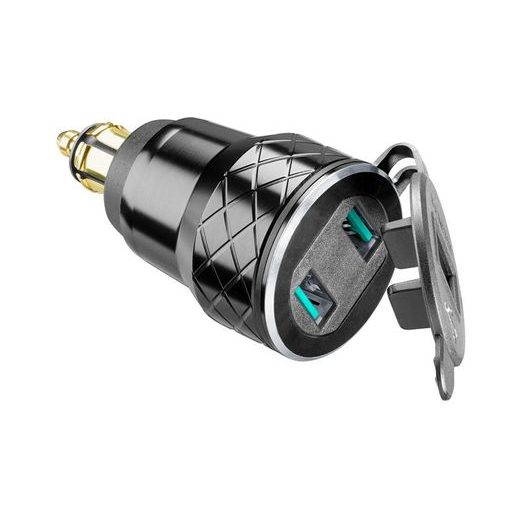 INTERPHONE DIN ADAPTÉR S 2 X USB VÝSTUPEM MAX. 4.2 A BLACK