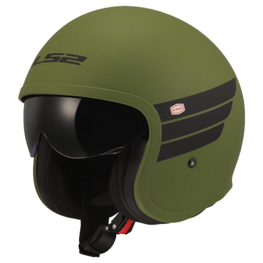 LS2 HELMETS LS2 OF599 SPITFIRE II RETRO M.MILITARY GREEN-06