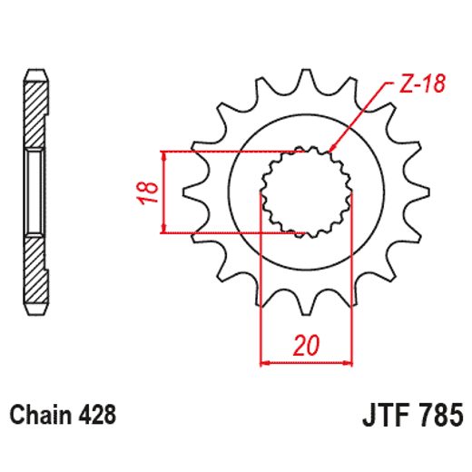 ŘETĚZOVÉ KOLEČKO JT JTF 785-13 13 ZUBŮ, 428