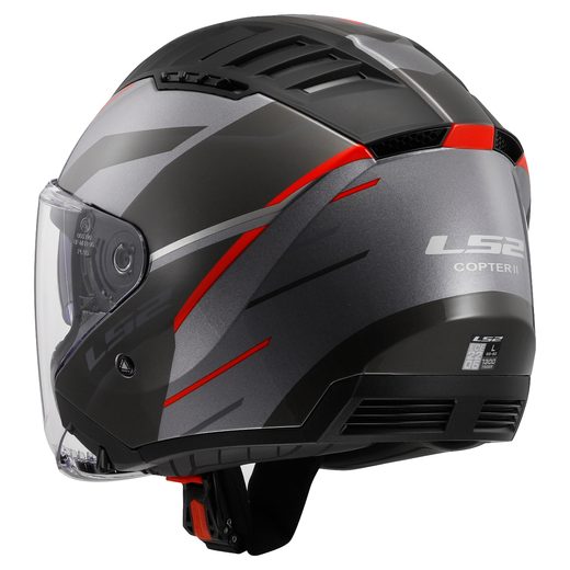 LS2 HELMETS LS2 OF600 COPTER II DISTON GREY RED-06