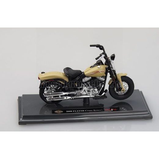 MAISTO HARLEY-DAVIDSON 2008 FLSTSB CROSS BONES BEIGE 1:18