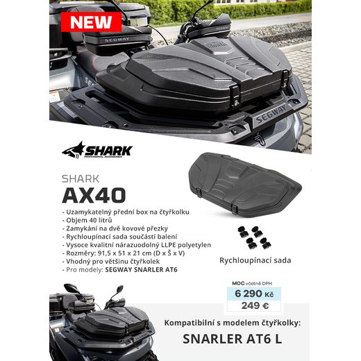 SHARK ACCESSORIES SHARK PŘEDNÍ PLASTOVÝ BOX AX40 NA ČTYŘKOLKU SEGWAY AT6
