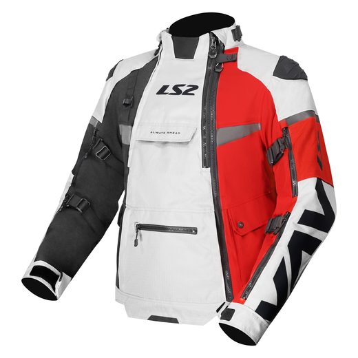 LS2 HELMETS LS2 X-MASTER MAN JACKET BLACK GREY RED