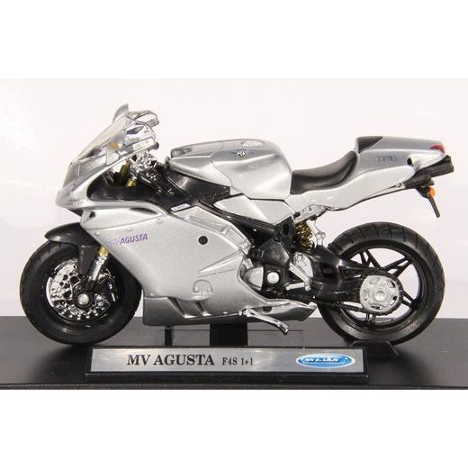 WELLY MV AGUSTA F4S 1+1 SILVER 1:18