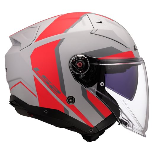 LS2 HELMETS LS2 OF603 INFINITY II FOCUS GREY RED-06