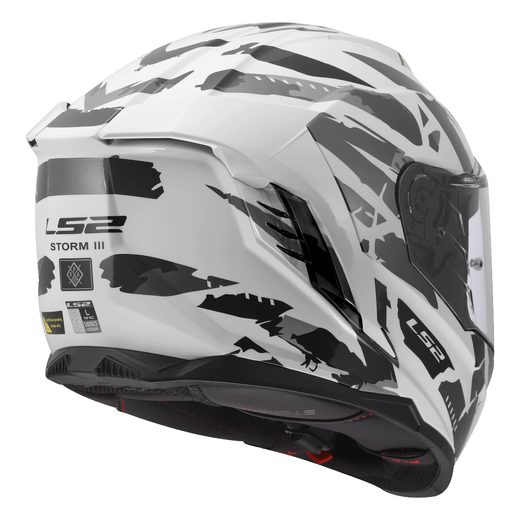 LS2 HELMETS LS2 FF818 STORM III KAOS WHITE GREY