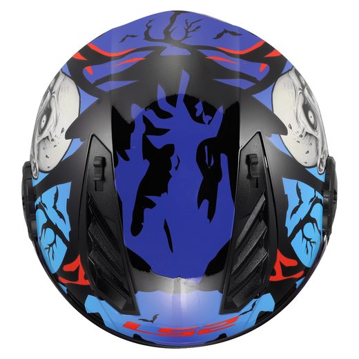 LS2 HELMETS LS2 OF616 AIRFLOW II ZOMBIE II BLACK RED BLUE-06
