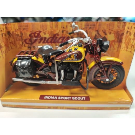 NEWRAY INDIAN SPORT SCOUT 34 PURPLE/YELLOW 1:12