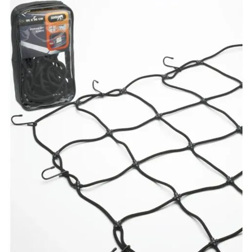 BB PRUŽNÁ ZAVAZADLOVÁ SÍŤ 95X95 CM + 12 HÁČKŮ BLACK