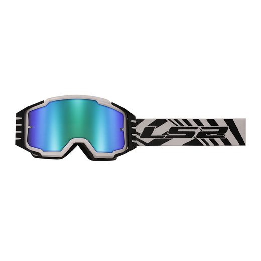 LS2 HELMETS LS2 CHARGER PRO GOGGLE WHITE WITH IRIDIUM VISOR