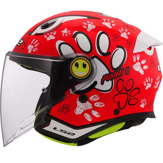 LS2 HELMETS LS2 OF622 FUNNY II PAWS RED