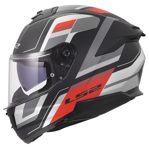 LS2 HELMETS LS2 FF808 STREAM II VINTAGE BLACK GREY RED-06