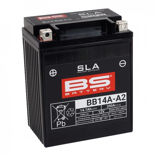TOVÁRNĚ AKTIVOVANÁ MOTOCYKLOVÁ BATERIE BS-BATTERY BB14A-A2 (FA) (YB14A-A2 (FA)) SLA