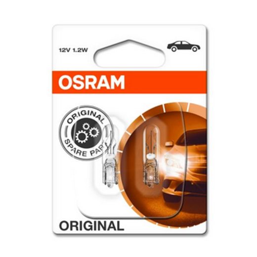 OSRAM ŽÁROVKA PŘÍSTROJOVÉ DESKY W1,2W (BLISTER 2 KS) 12V 1,2W W2X4,6D