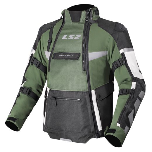 LS2 HELMETS LS2 X-MASTER MAN JACKET BLACK GREEN GREY