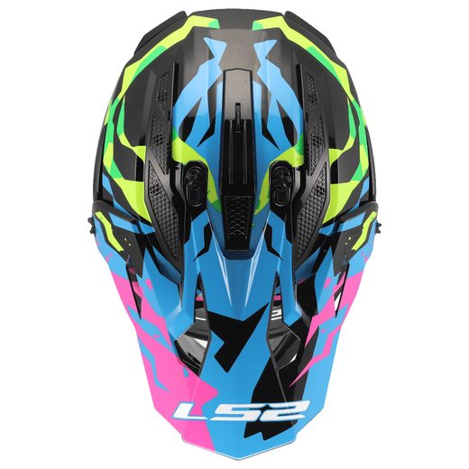LS2 HELMETS LS2 MX708 FAST II GROTESK BLUE PINK GREEN-06