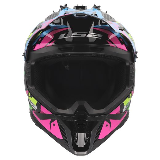 LS2 HELMETS LS2 MX708 FAST II GROTESK BLUE PINK GREEN-06