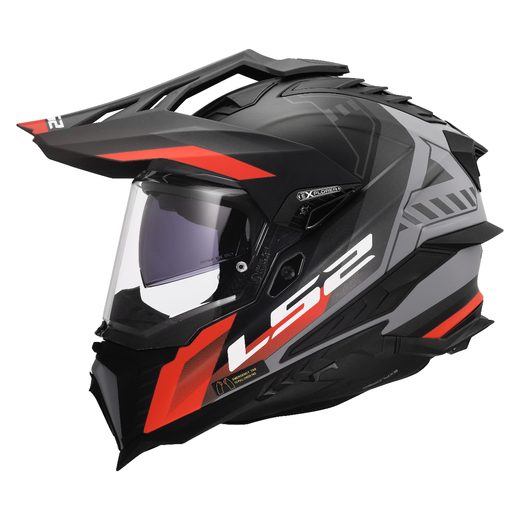 LS2 HELMETS LS2 MX701 EXPLORER HEXA BLACK RED GREY-06