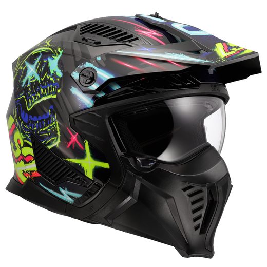 LS2 HELMETS LS2 OF606 DRIFTER RAYZ BLACK BLUE-06