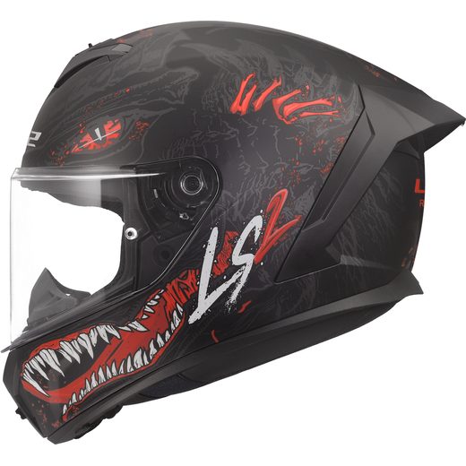 LS2 HELMETS LS2 FF820 RAPID III KAIJU II BLACK RED WHITE