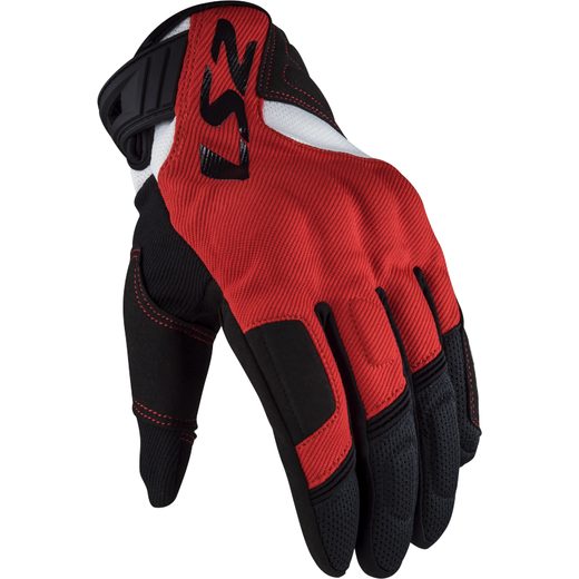 LS2 HELMETS LS2 SILVA MAN GLOVES BLACK RED