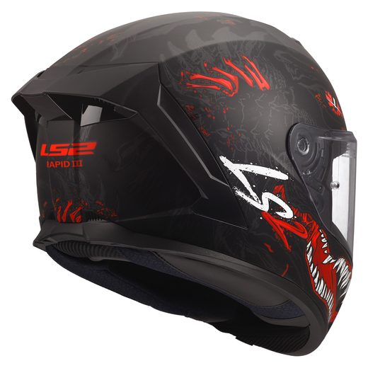 LS2 HELMETS LS2 FF820 RAPID III KAIJU II BLACK RED WHITE