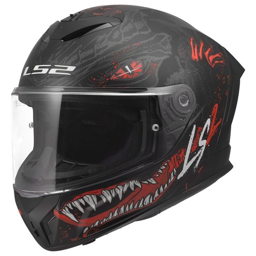 LS2 HELMETS LS2 FF820 RAPID III KAIJU II BLACK RED WHITE
