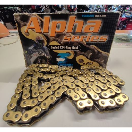 TSUBAKI ŘETĚZ 530 TX4 ALPHA X-RING 106 ČLÁNKŮ GOLD