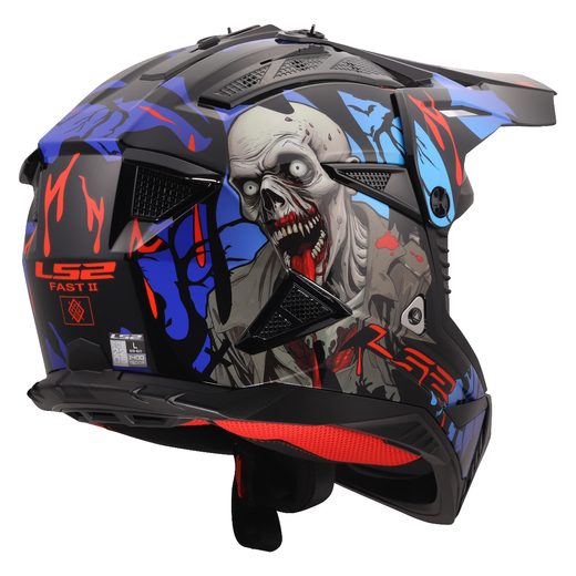 LS2 HELMETS LS2 MX708 FAST II ZOMBIE II BLACK RED BLUE-06