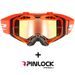 LS2 HELMETS LS2 AURA PRO GOGGLE BLACK ORANGE WITH IRIDIUM VISOR