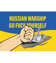 Pegatina RUSSIAN WARSHIP - GO FUCK YOURSELF puño