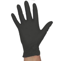 Gants jetables en nitrile, 100pcs NOIR sans poudre. Taille M