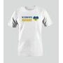 Camiseta WE STAND WITH UKRAINE tridente con corazón blanca