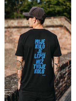 Tričko Kolo je láska Moje Kolo Je Lepší - černá s modrým, unisex