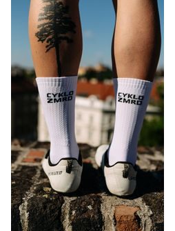 Ponožky na bajk Bajk je láska Cyklozmrd vol.2 - biele