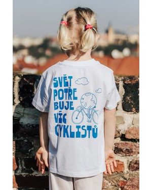 Detské tričko Bajk je láska Svet potrebuje viac cyklistov - biela