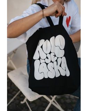 Plátěná taška Kolo je láska - černá