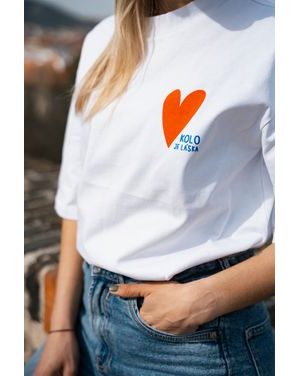 Tričko Kolo je láska Srdíčko - bílá