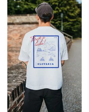 Tričko Kolo je láska Slovakia unisex - OVERSIZE bílá