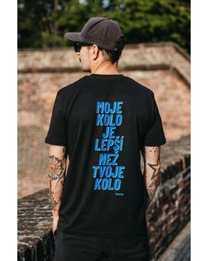 Tričko Bajk je láska Moj Bajk Je Lepší - čierna s modrou, unisex